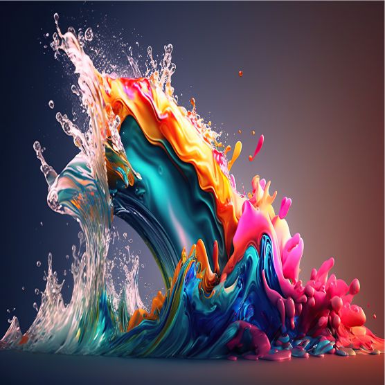 multicoloured 3D ripples wallpaper